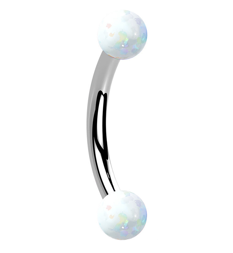 16G White Opalite Internally Threaded Curved Barbell