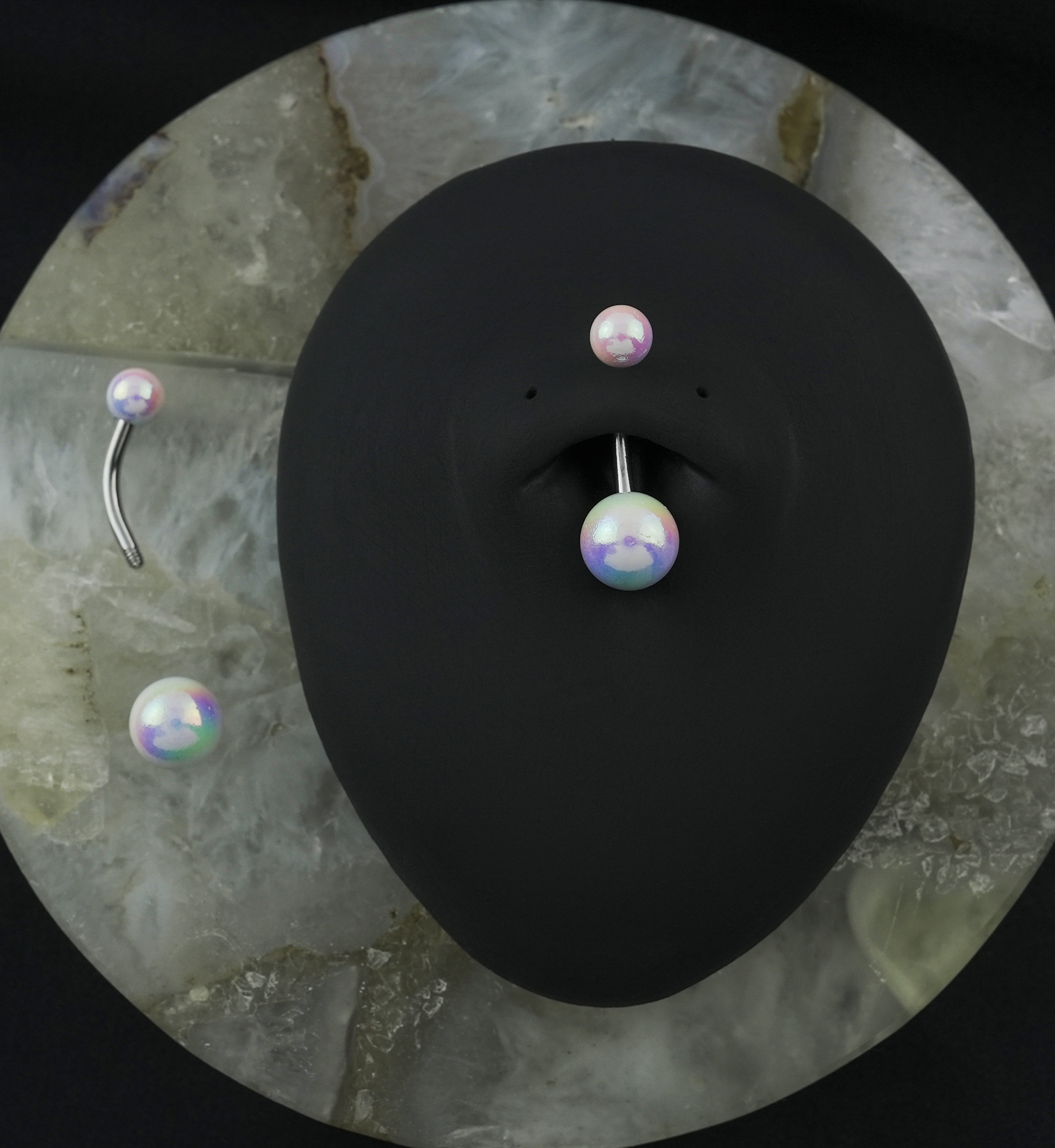 White Ory Belly Button Ring