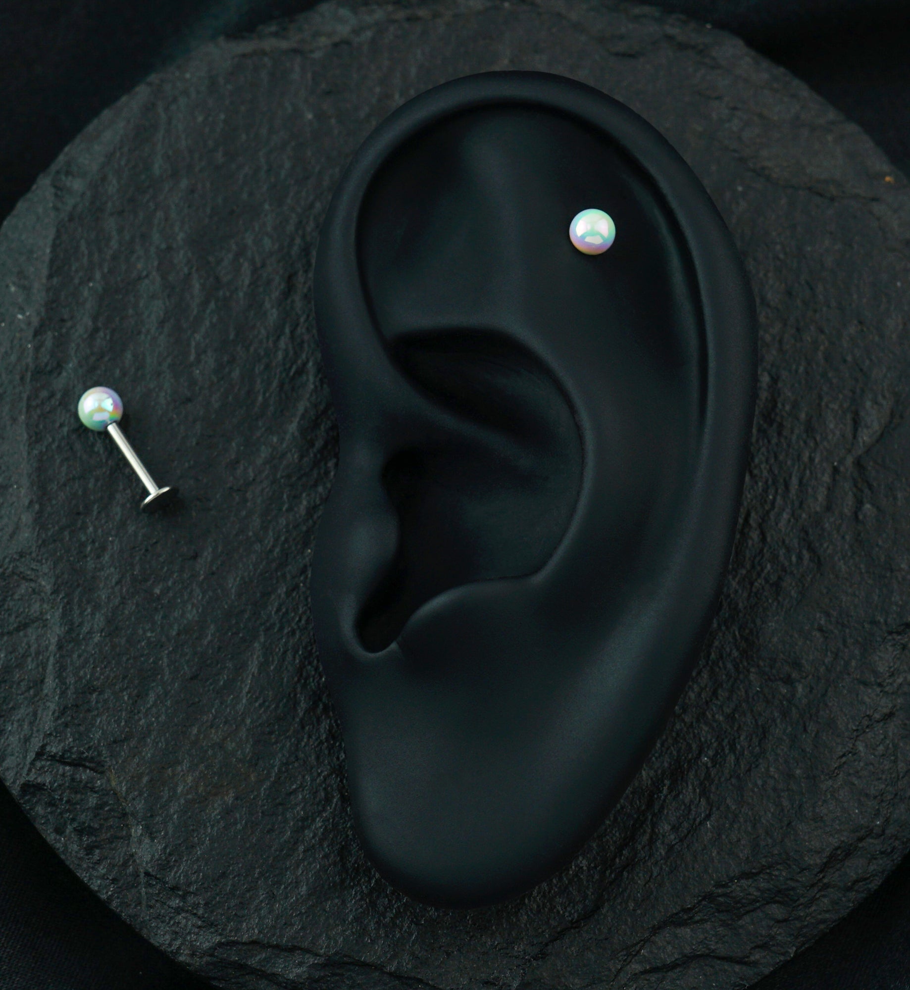 White Ory Stainless Steel Labret