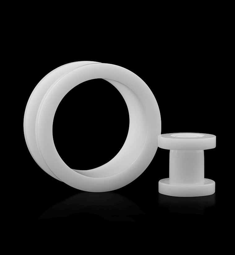 White Acrylic Screw on Tunnels