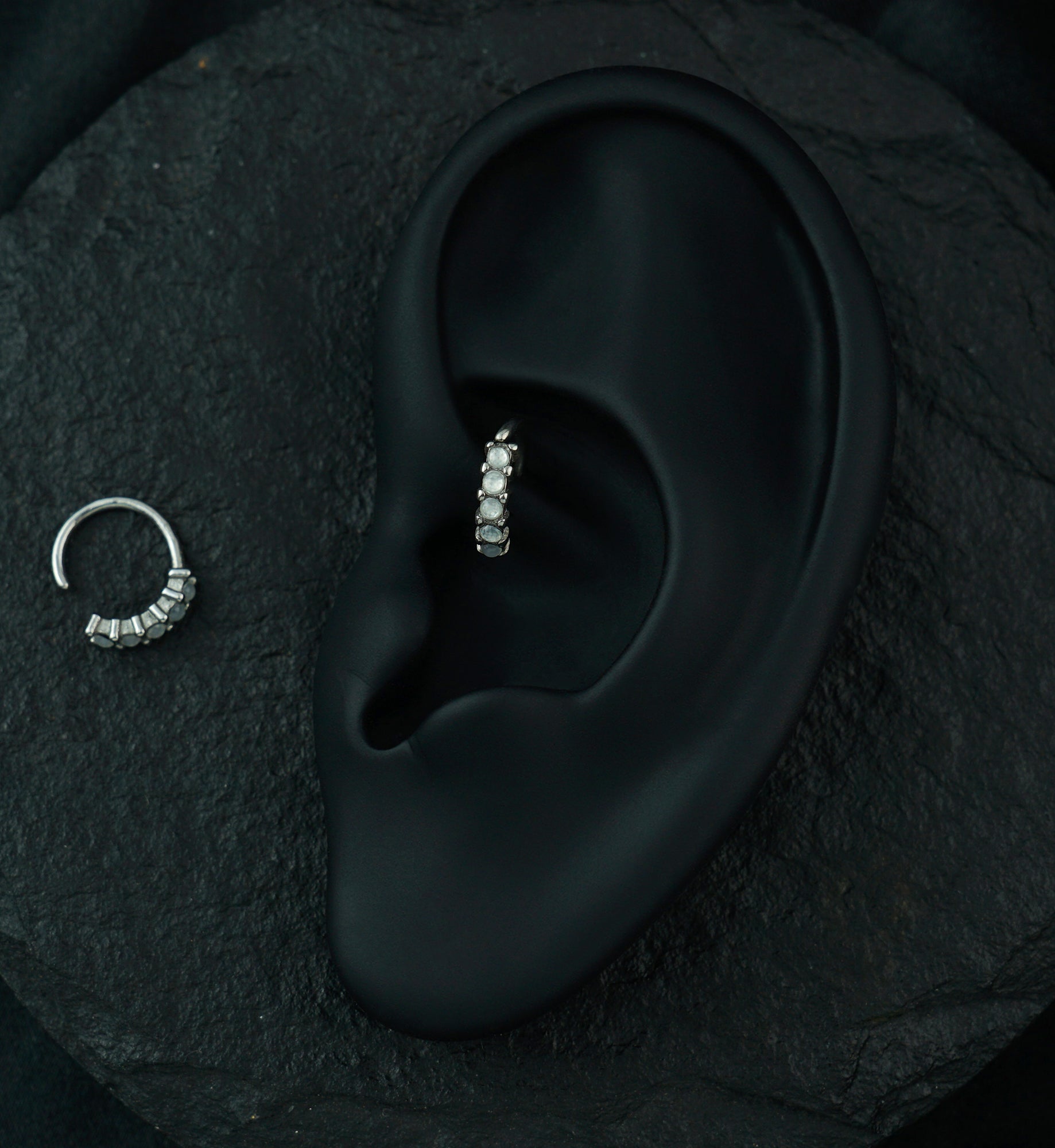 White Septenary Seamless Ring