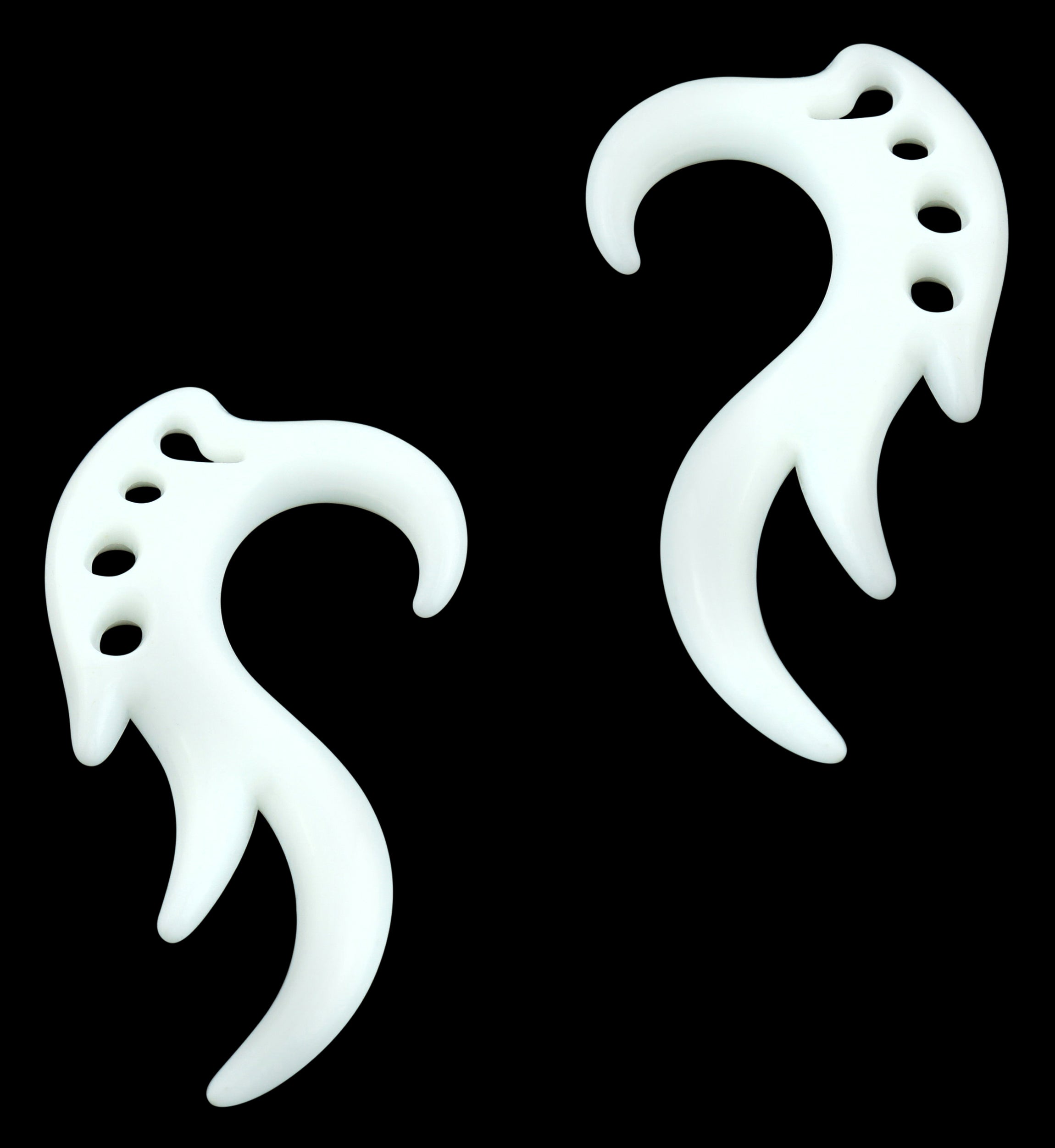 White Tribal Antler Hanger Talons Plugs