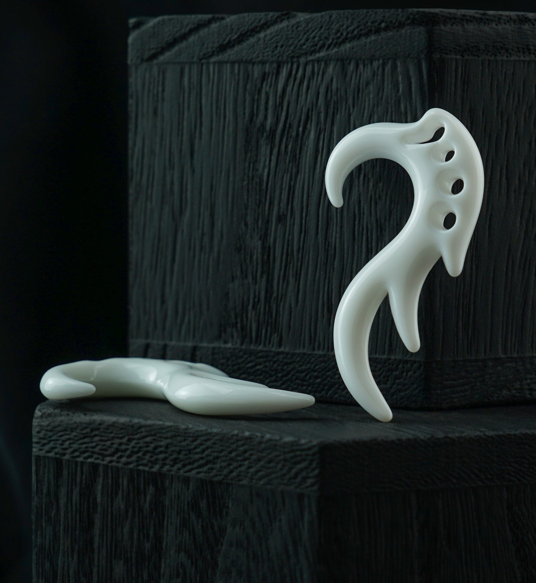 White Tribal Antler Hanger Talons Plugs