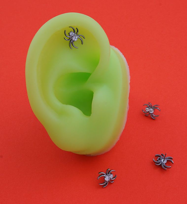 Widow Spider Clear CZ Titanium Threadless Top