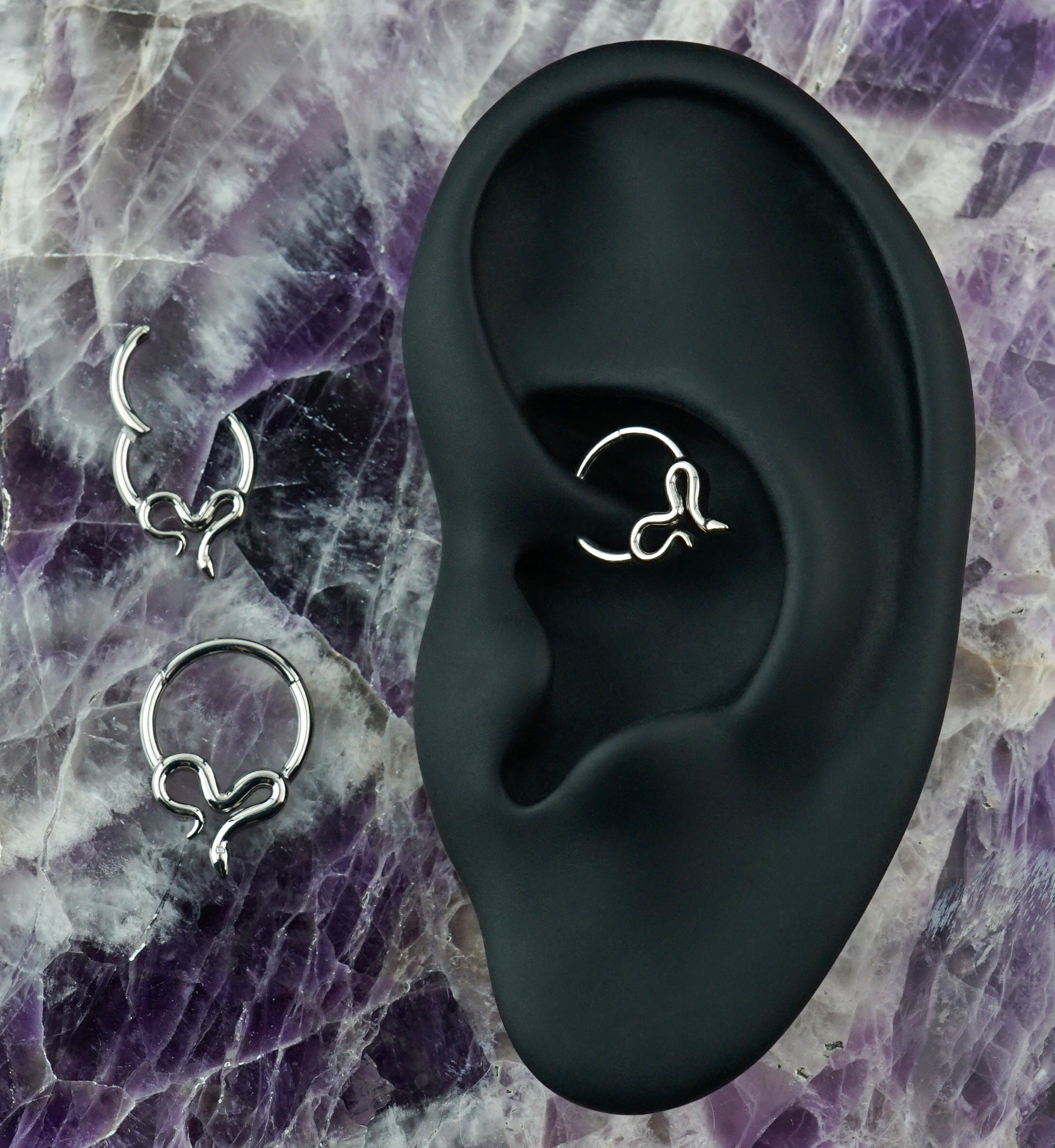 Winding Snake Titanium Hinged Segment Ring