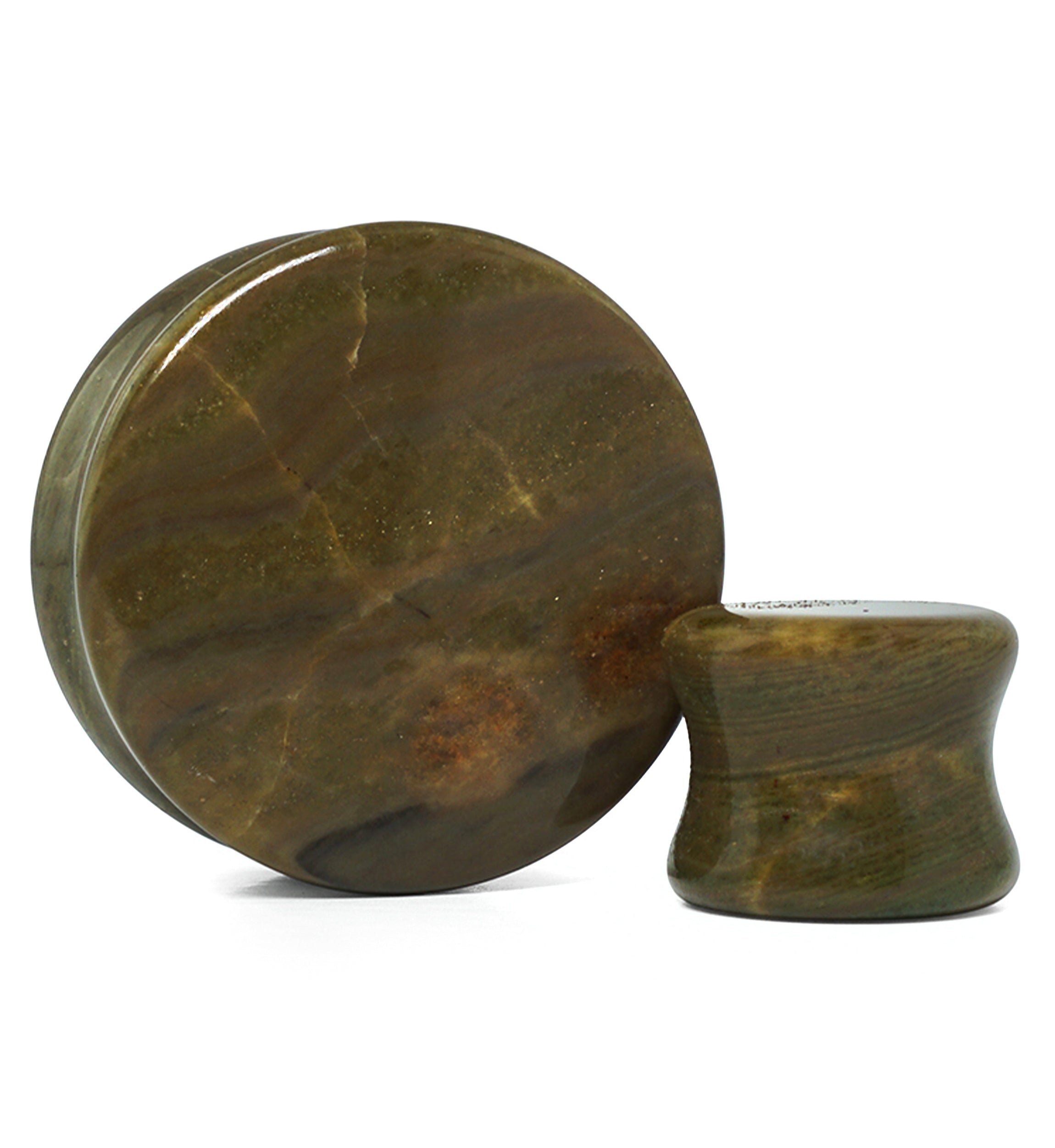 Wood Line Jasper Double Flare Stone Plugs