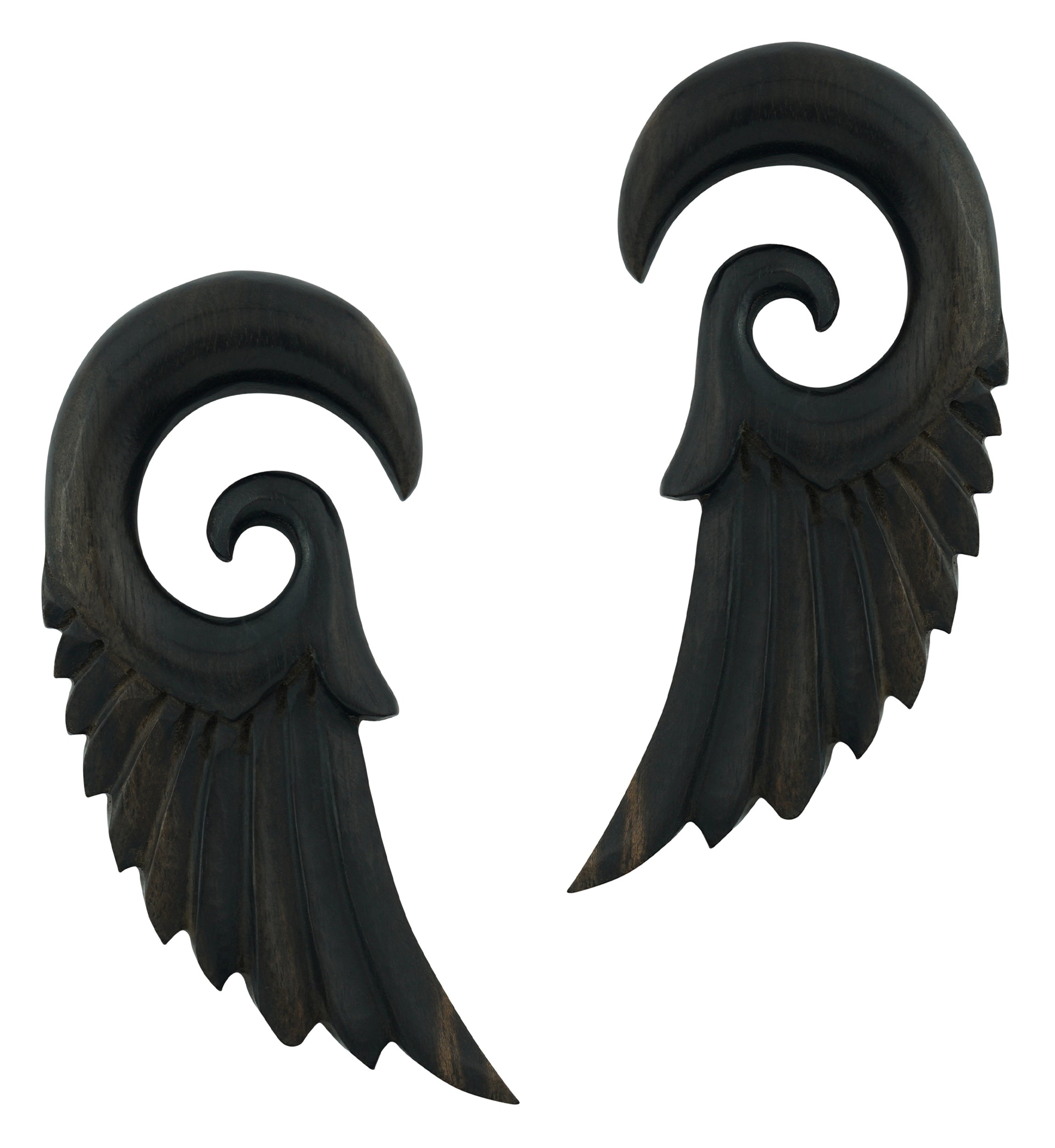 Wooden Feather Spiral Plugs