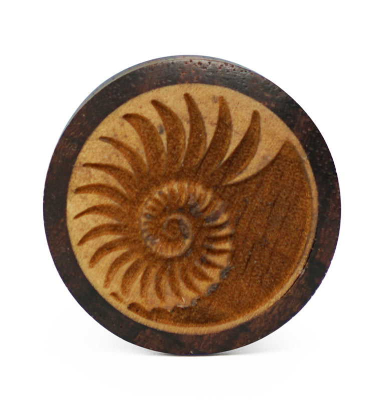 Sono Wood Plugs With Engraved Seashell Inlay