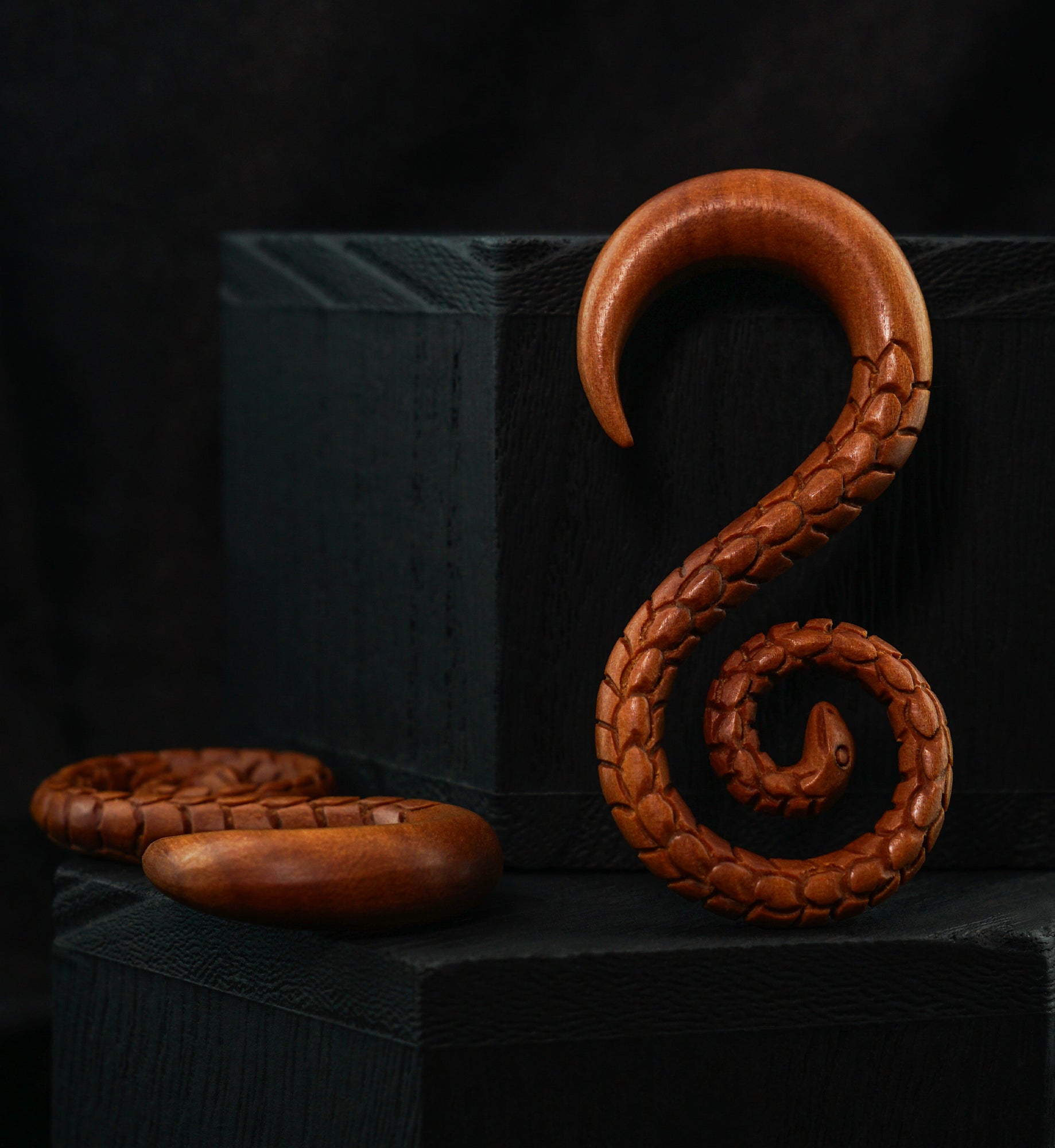 Wooden Snake Spiral Hangers