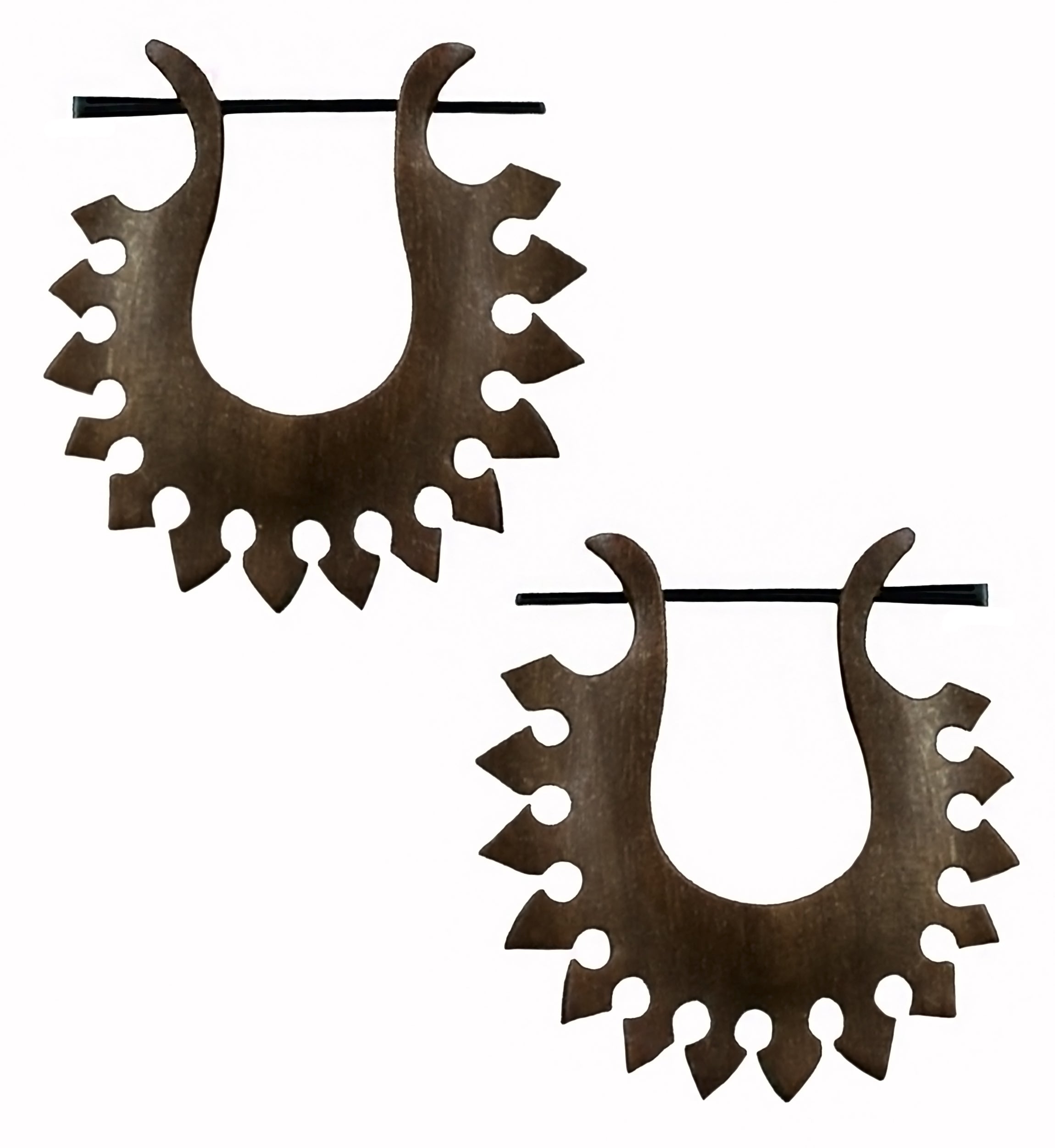 Wooden Spiked Tribal Earrings