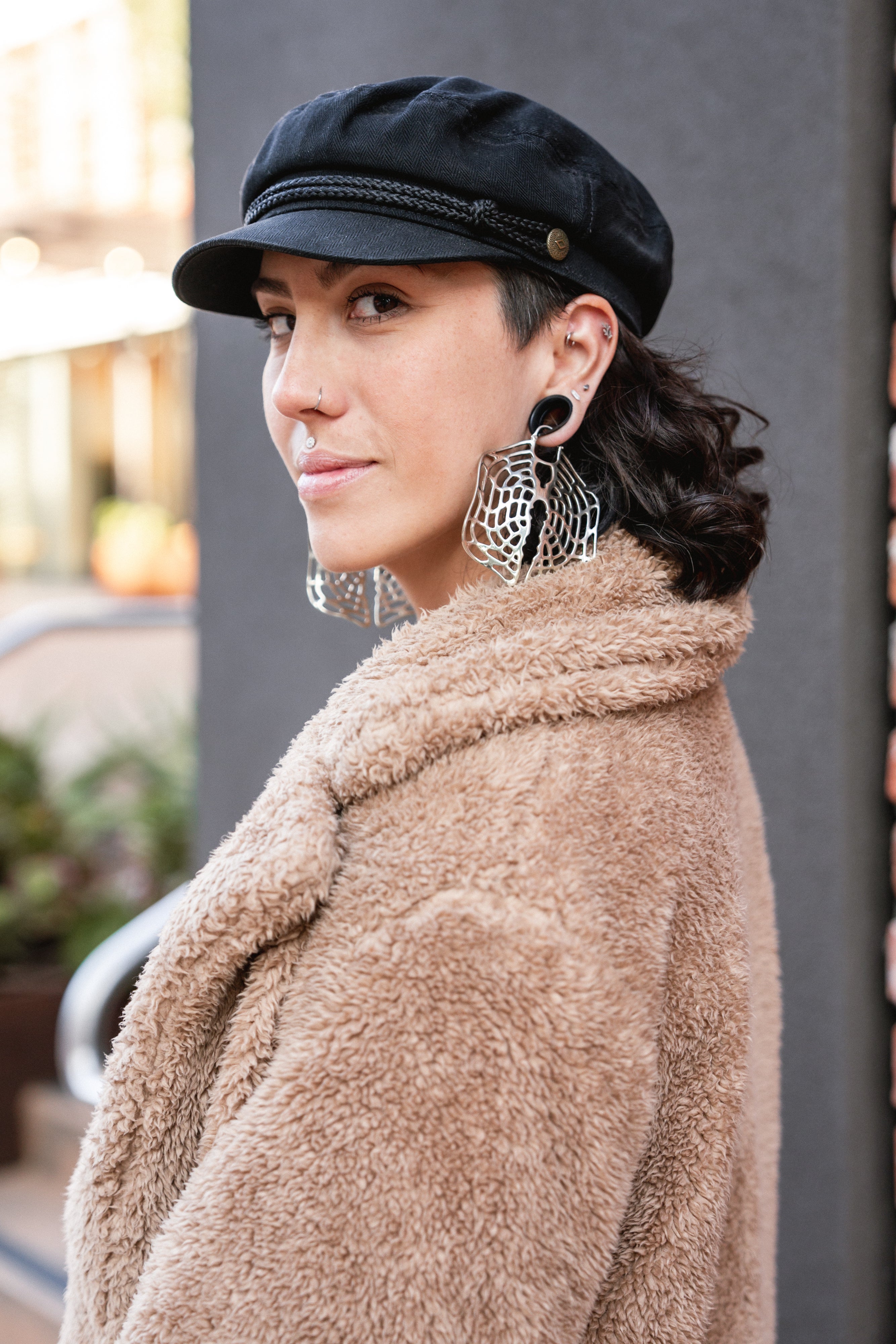 Xylem Geometric White Brass Hangers / Earrings