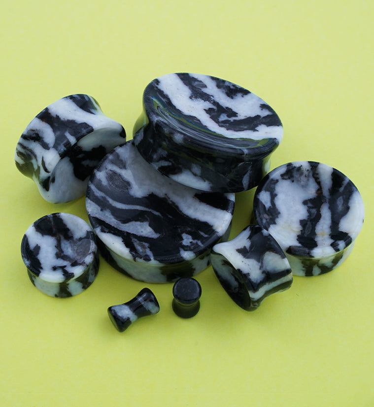 Zebra Jasper Stone Plugs