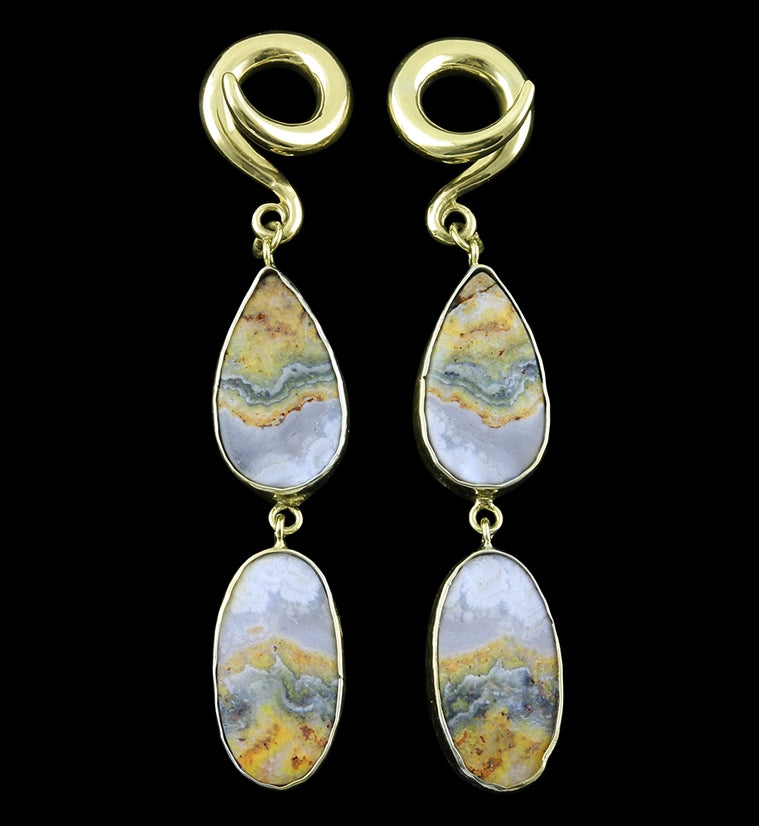 Double Bumblebee Jasper Stone Ear Weights Version 2