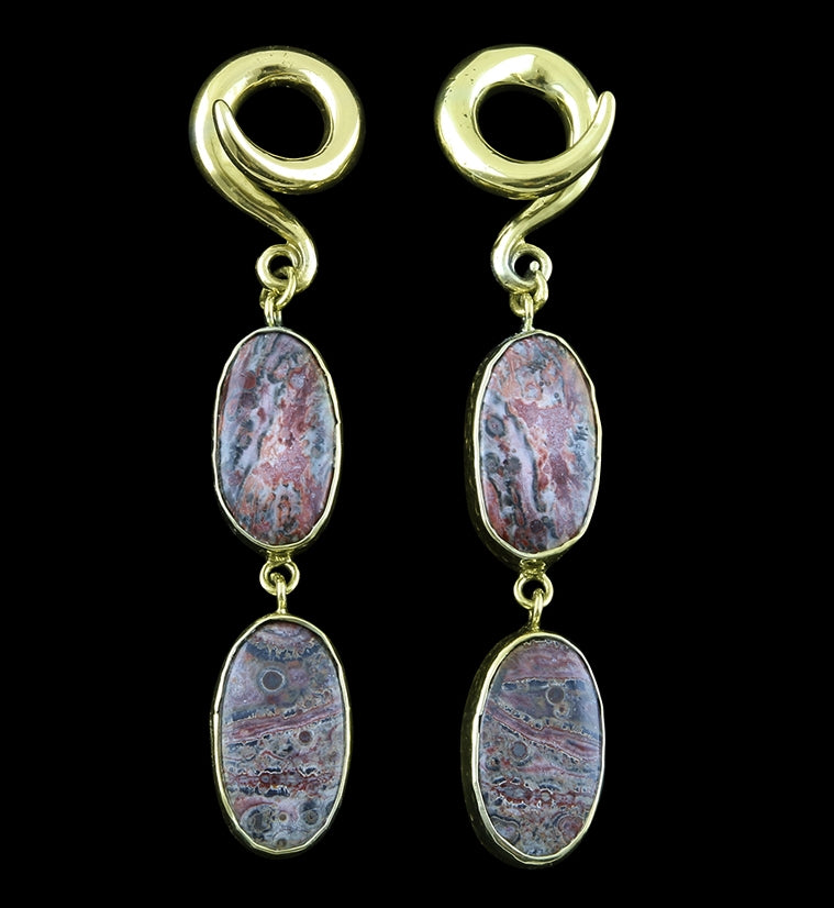 Double Ocean Jasper Stone Ear Weights