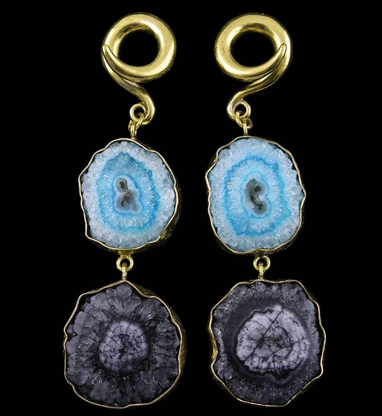Double Solar Quartz Ear Weights