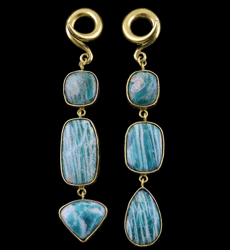 Triple Amazonite Stone Ear Weights