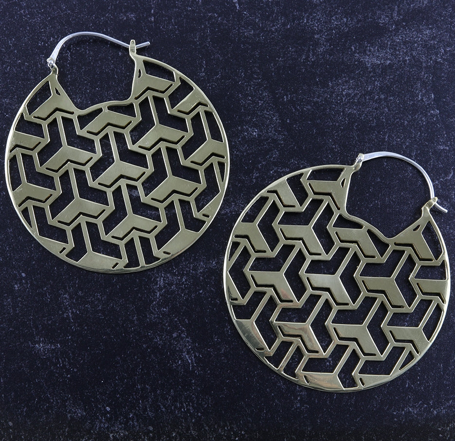 Isometric Brass Earrings / Weights