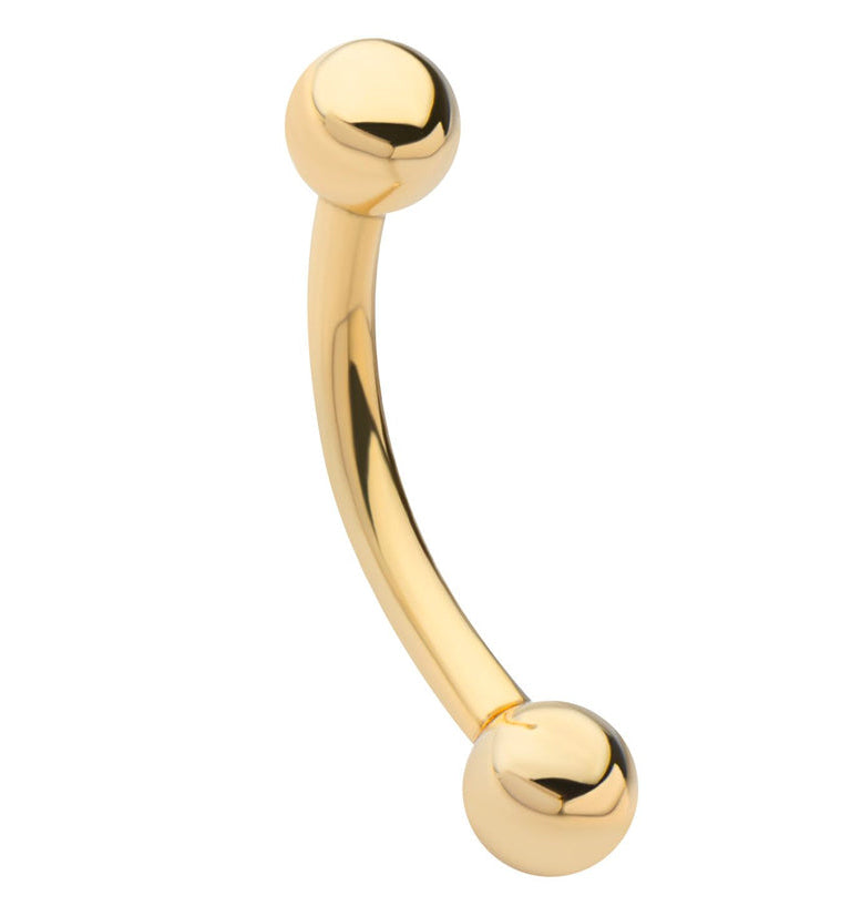 14kt Gold Internally Threaded Curved Barbell
