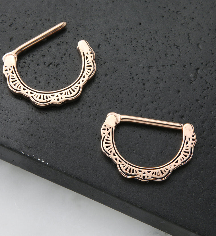 14G Rose Gold PVD Fraise Nipple Clicker