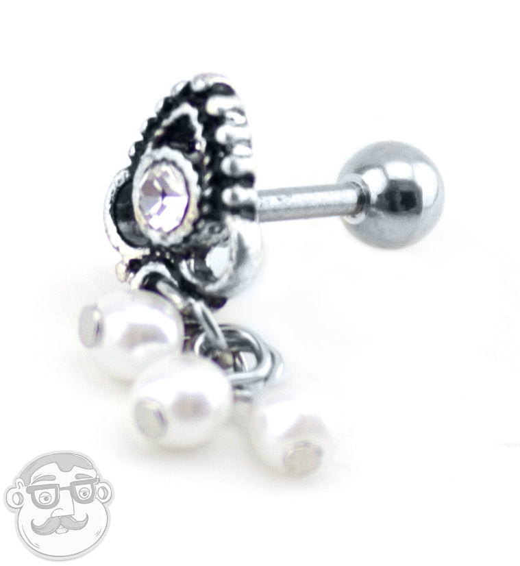 16G Rosary Dangle Tragus / Cartilage Barbell