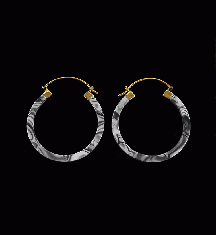 14G Burrow Black & White Schizo Acetate Hangers