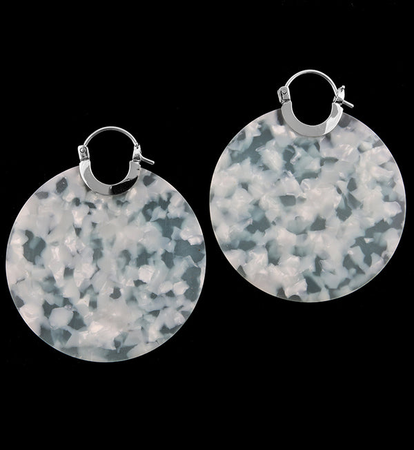 14G Green Fructose Acetate Disk Earrings