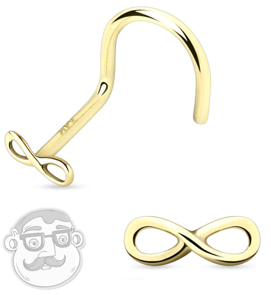 20G 14kt Gold Infinity Nose Screw Ring