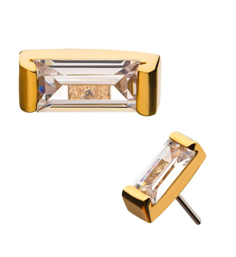 14kt Gold Figure CZ Threadless Top