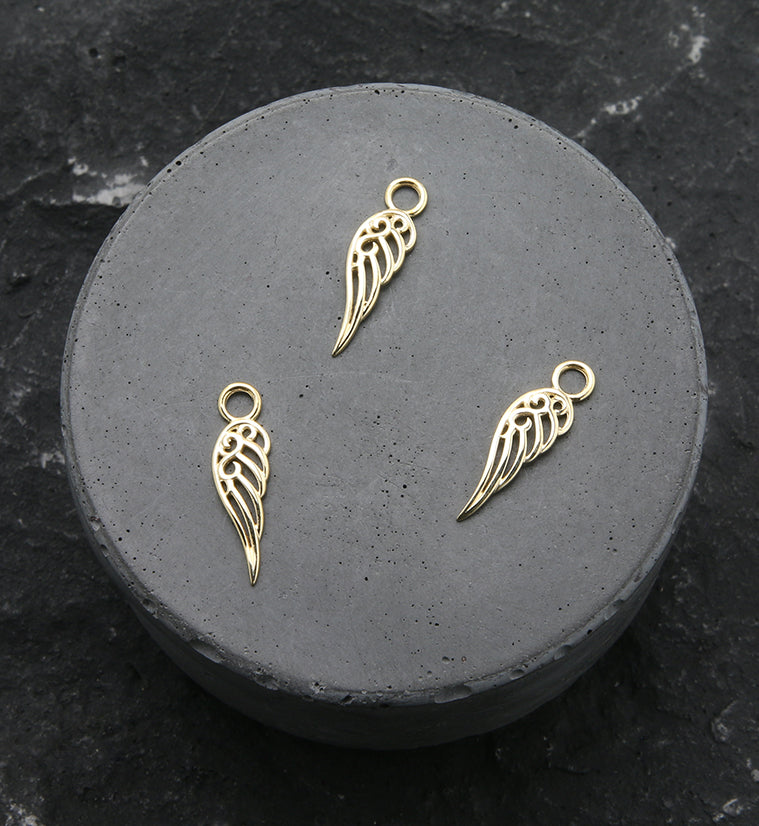 14kt Gold Angel Wing Charm