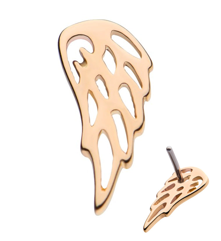 14kt Gold Angel Wing Threadless Top (Left Ear)
