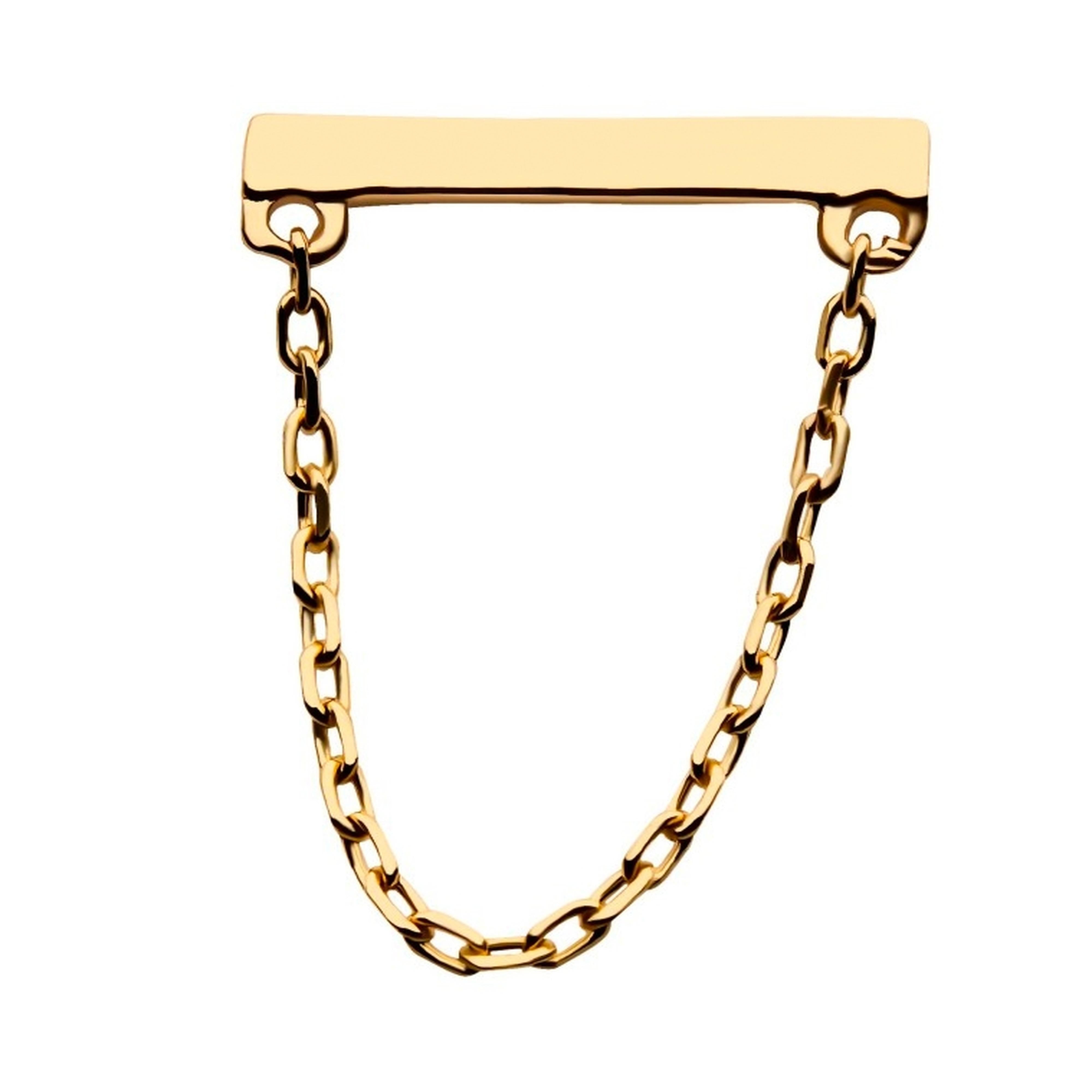 14kt Gold Bar Chain Threadless Top