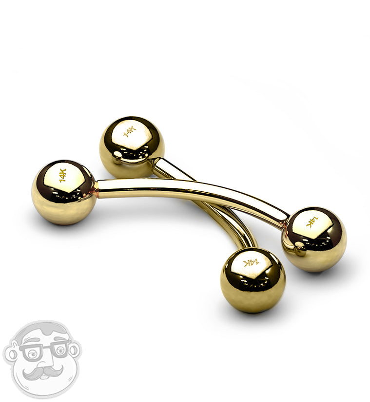 14Kt Gold Curved Barbell