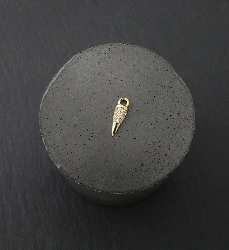 14kt Gold Cone CZ Charm