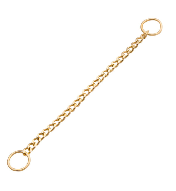 14kt Gold Curb Nose & Cartilage Piercing Chain