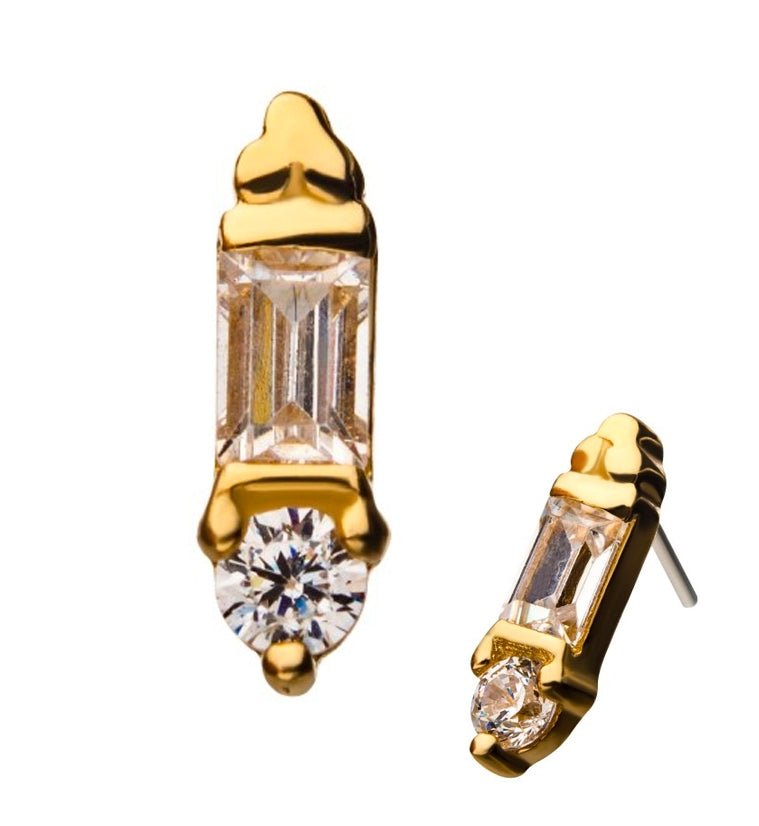 14kt Gold Curio Gem Threadless Top