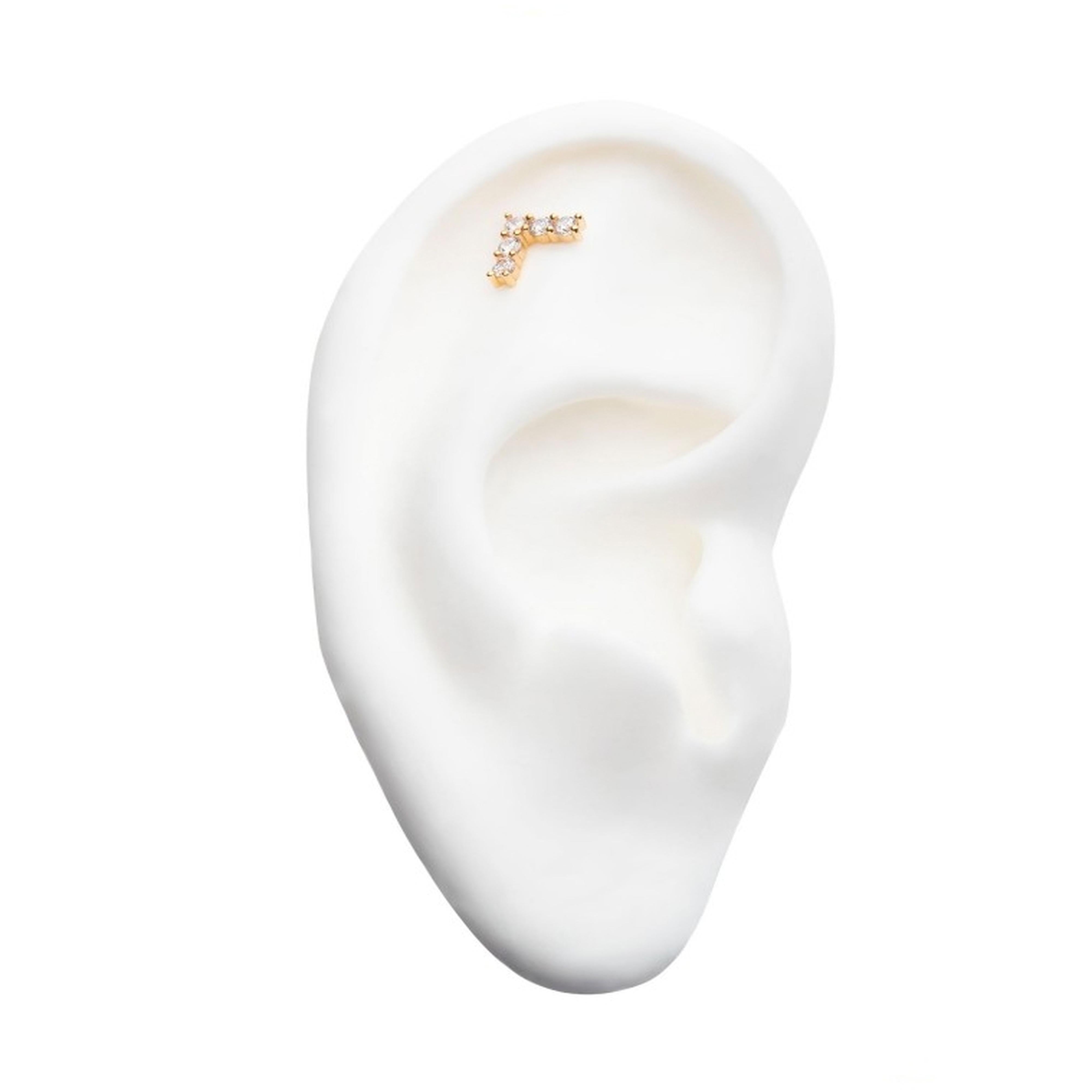14kt Gold Cusp CZ Threadless Top