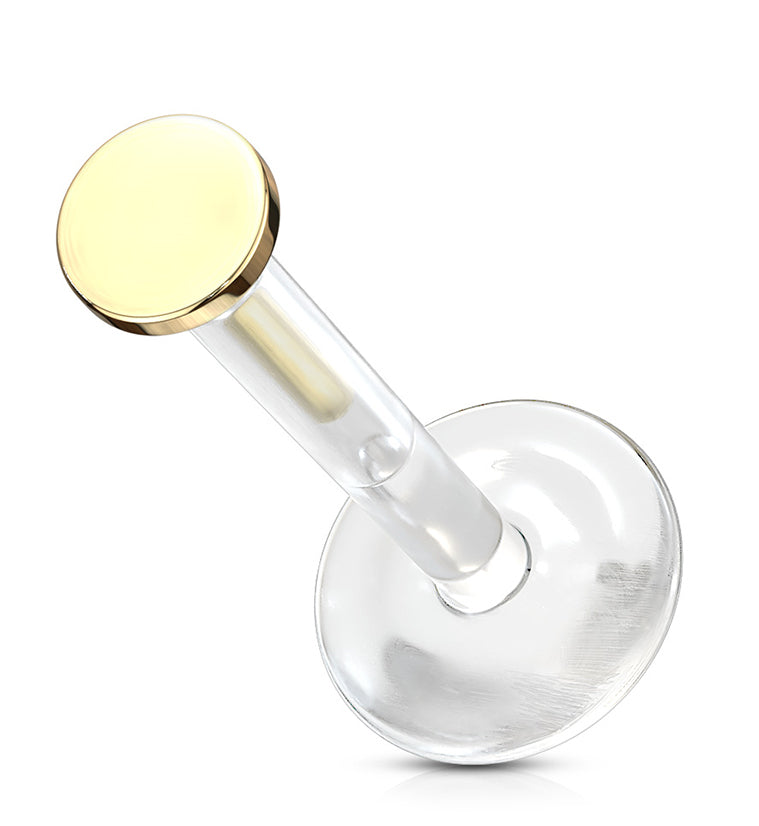 16G Gold Disk 14kt Bioflex Labret Post