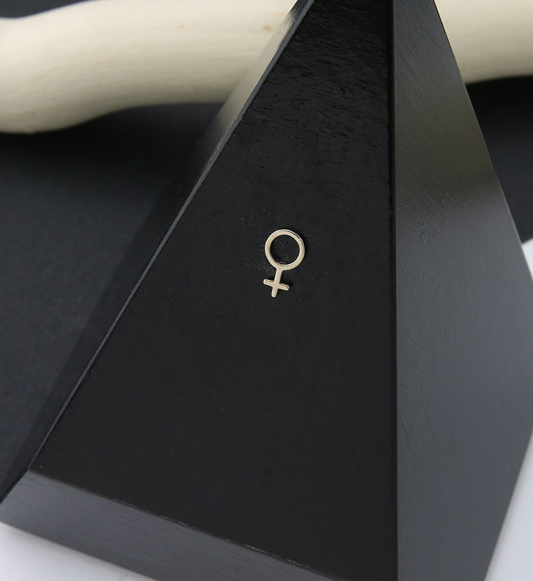 14kt Gold Female Sign Threadless Top