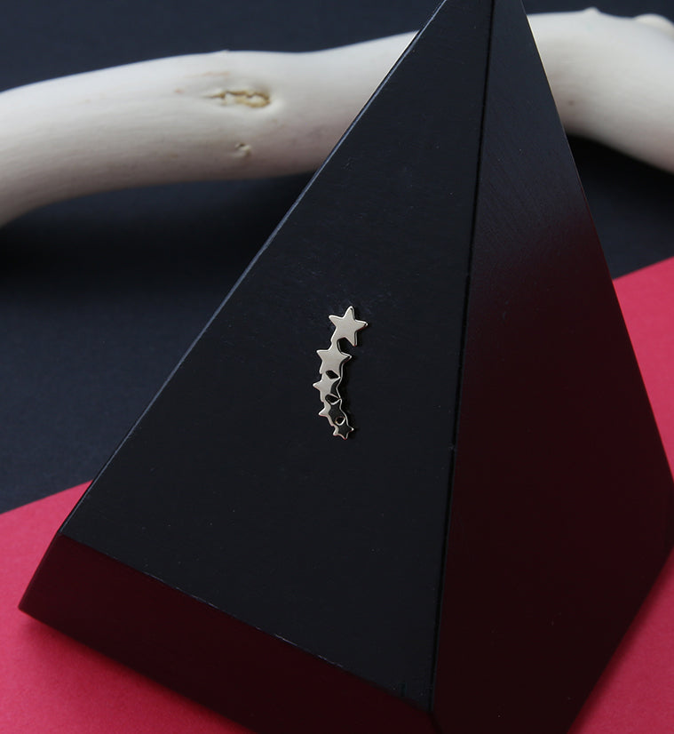 14kt Gold Five Star CZ Threadless Top