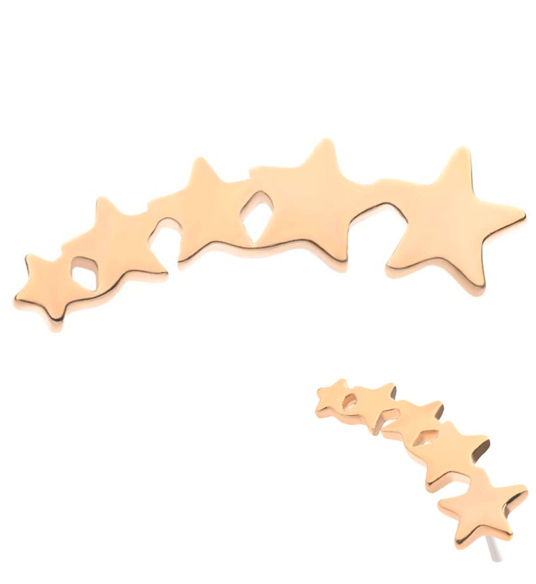 14kt Gold Five Star CZ Threadless Top