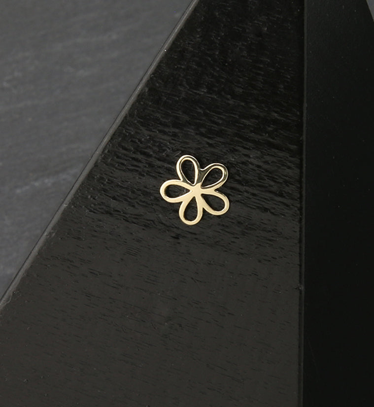 14kt Gold Flower Trace Threadless Top