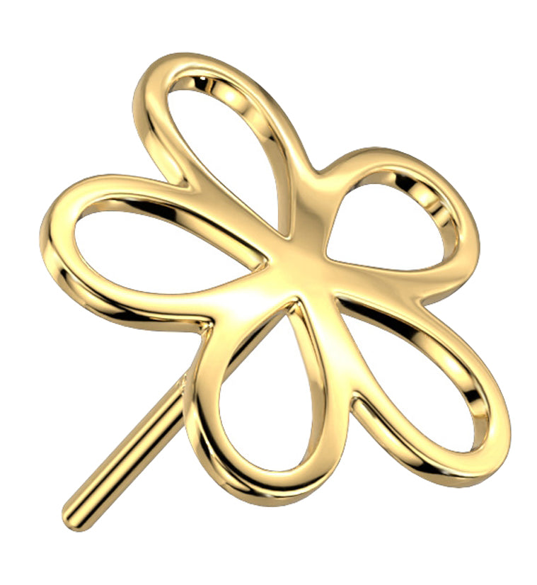 14kt Gold Flower Trace Threadless Top