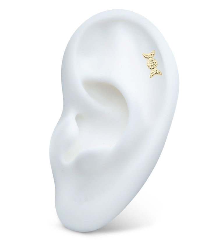 14kt Gold Hammered Moon Phase Threadless Top