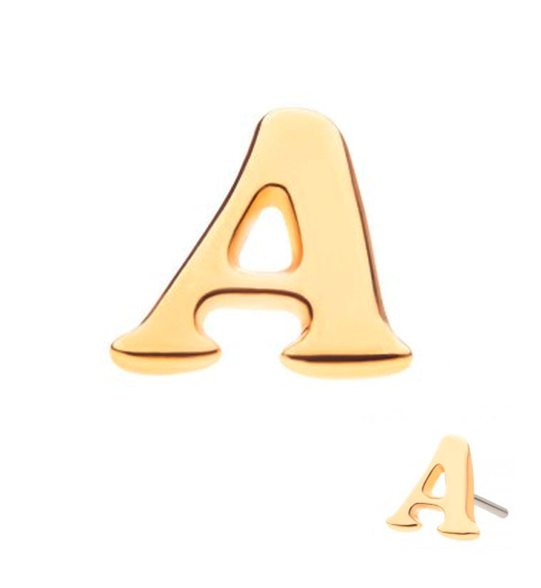 14kt Gold Letter A Threadless Top