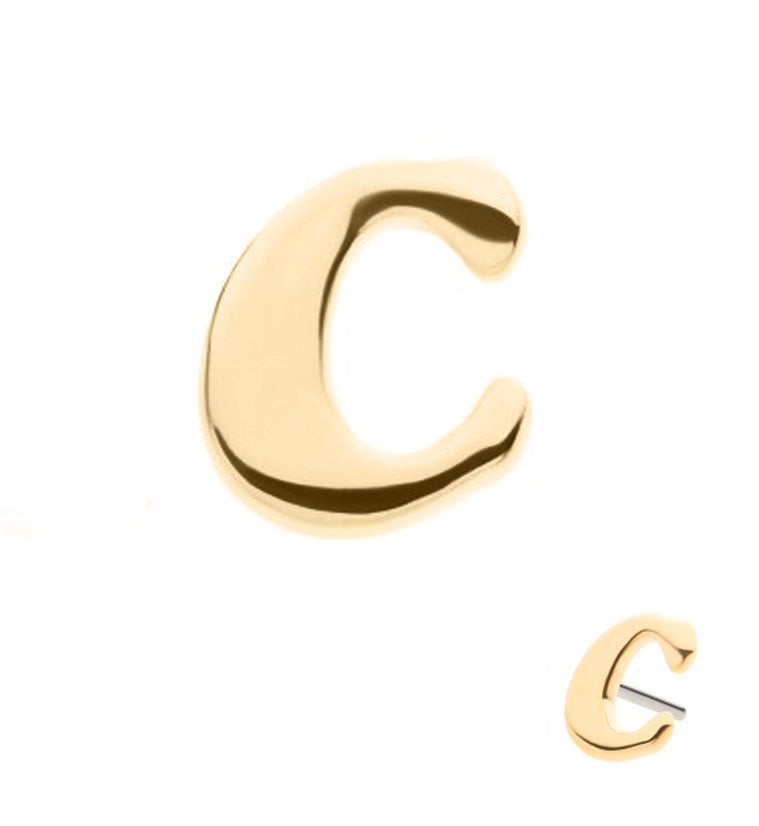 14kt Gold Letter C Threadless Top