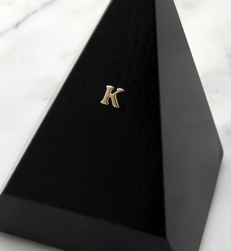 14kt Gold Letter K Threadless Top