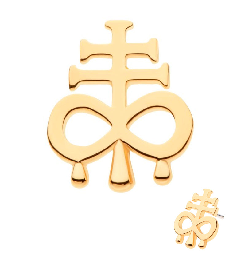 14kt Gold Leviathan Cross Drip Threadless Top