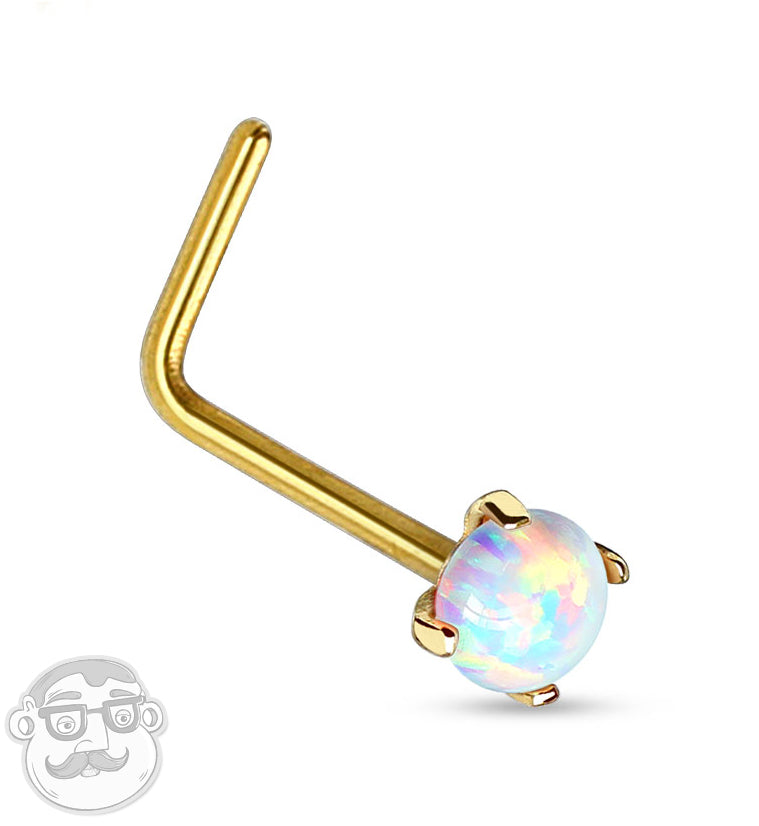 14kt Gold Opalite Top Nose Ring