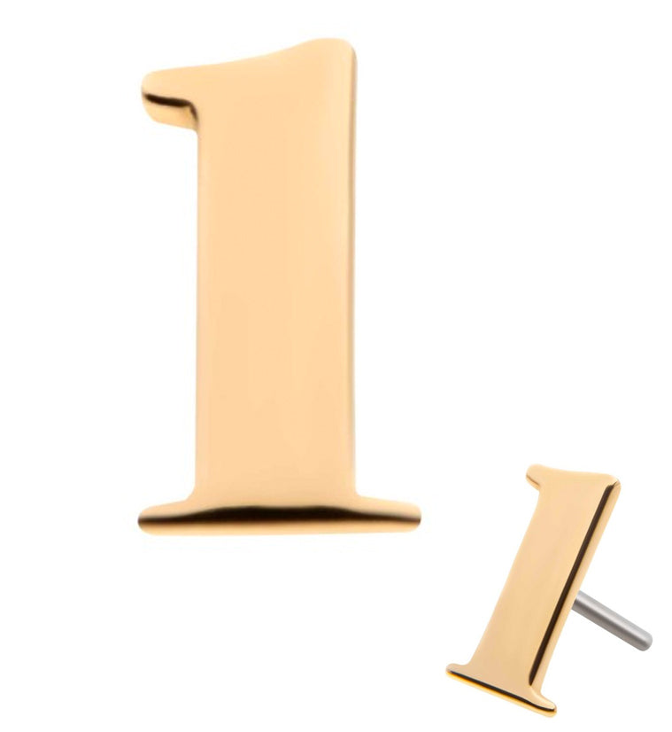 14kt Gold Number 1 Threadless Top