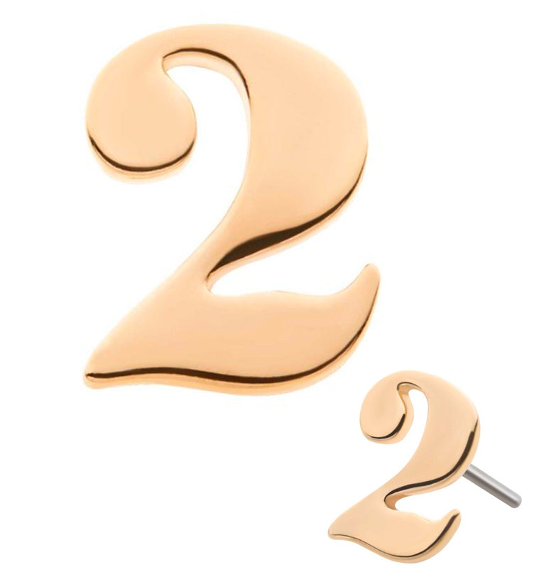 14kt Gold Number 2 Threadless Top